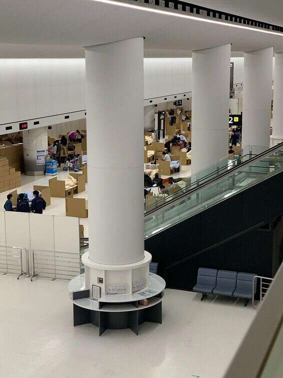 לוקחים קרטון ופותחים מיטה עד לקבלת התוצאות // צילום: קאזוקי קוואיאמה